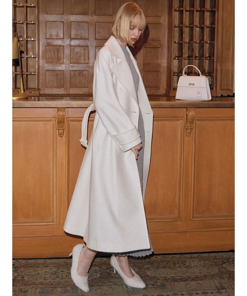 ウールマニッシュチェスターコート 素材 着丈 120cm バスト 113cm ゆき丈 5cm 前下がり 41cm 裾幅 193cm