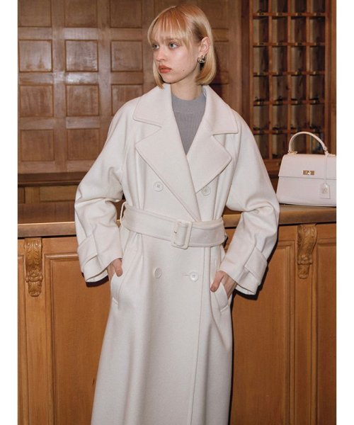 ウールマニッシュチェスターコート 素材 着丈 120cm バスト 113cm ゆき丈 5cm 前下がり 41cm 裾幅 193cm