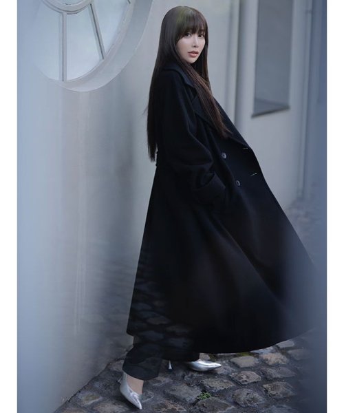 ウールマニッシュチェスターコート 素材 着丈 120cm バスト 113cm ゆき丈 5cm 前下がり 41cm 裾幅 193cm