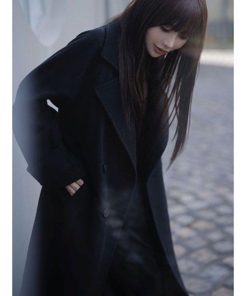 ウールマニッシュチェスターコート 素材 着丈 120cm バスト 113cm ゆき丈 5cm 前下がり 41cm 裾幅 193cm