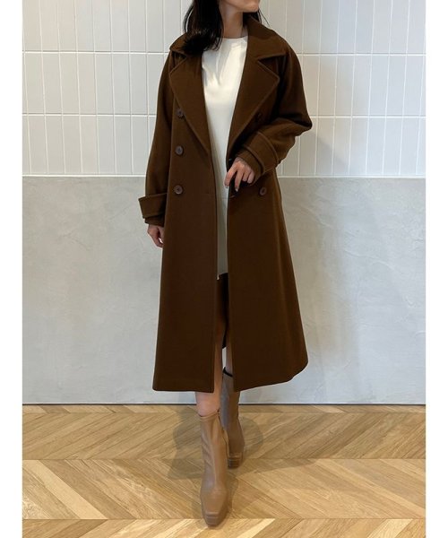 ウールマニッシュチェスターコート 素材 着丈 120cm バスト 113cm ゆき丈 5cm 前下がり 41cm 裾幅 193cm