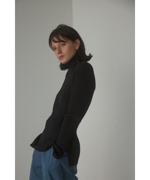 BLACK BY MOUSSY(ブラックバイマウジー)/rib turtle neck tops/img02