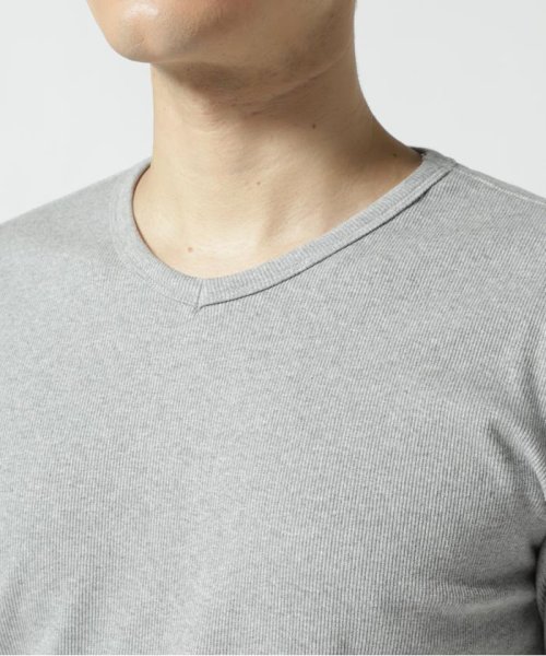 AVIREX(AVIREX)/《DAILY/WEB限定》RIB S/S V－NECK T－SHIRT/同色プリント リブ 半袖 ブイネック Tシャツ  デイリーウェア/img11