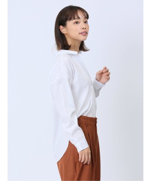 m.f.editorial(エムエフエディトリアル)/【WEB限定】形態安定 スキッパープルオーバー長袖ブラウス 長袖 レディース シャツ カットソー トップス ブラウス カジュアル インナー ビジネス ギフト プ/img03