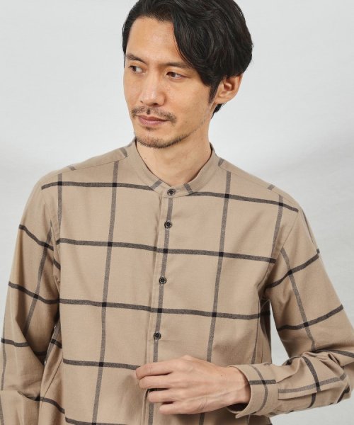 TAKEO KIKUCHI(タケオキクチ)/ソフトタッチ ウインドウペン バンドカラーシャツ/img04