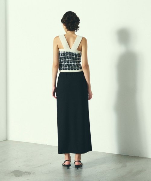 チェックニットビスチェ 