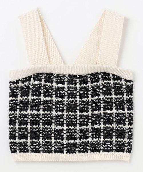 チェックニットビスチェ 