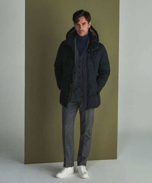 【仕事で着用可】MINOTECH?メランジラミネート?ダウンコート 仕事で着用可