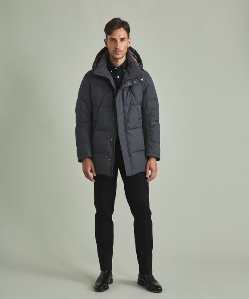 【仕事で着用可】MINOTECH?メランジラミネート?ダウンコート 仕事で着用可