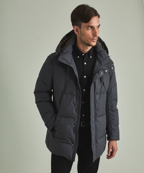 【仕事で着用可】MINOTECH?メランジラミネート?ダウンコート 仕事で着用可