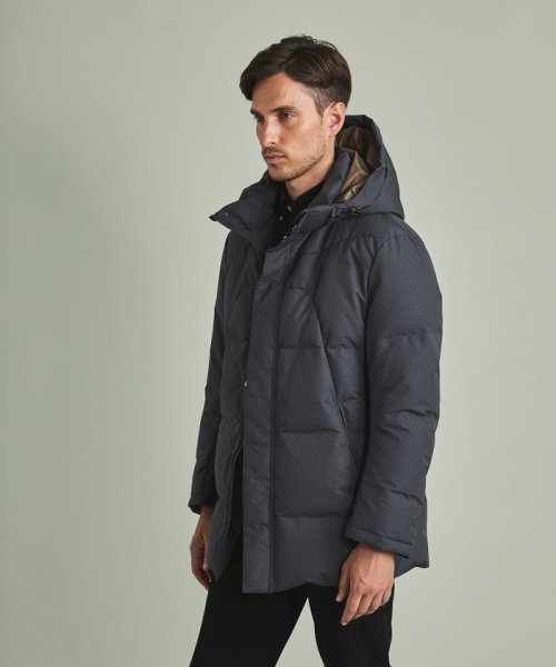 【仕事で着用可】MINOTECH?メランジラミネート?ダウンコート 仕事で着用可