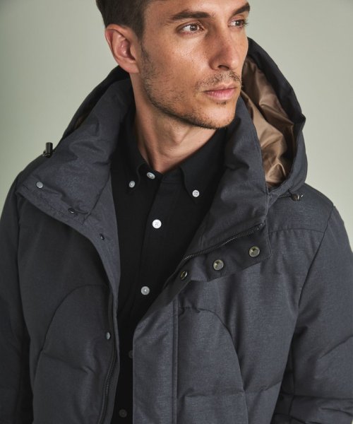 【仕事で着用可】MINOTECH?メランジラミネート?ダウンコート 仕事で着用可