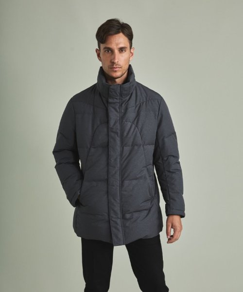 【仕事で着用可】MINOTECH?メランジラミネート?ダウンコート 仕事で着用可