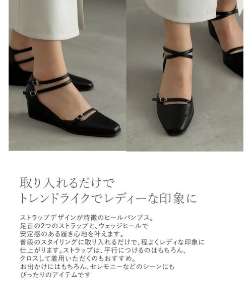 PELLICOアンクルバンド フラットパンプス（大きいサイズ有]ダブル 