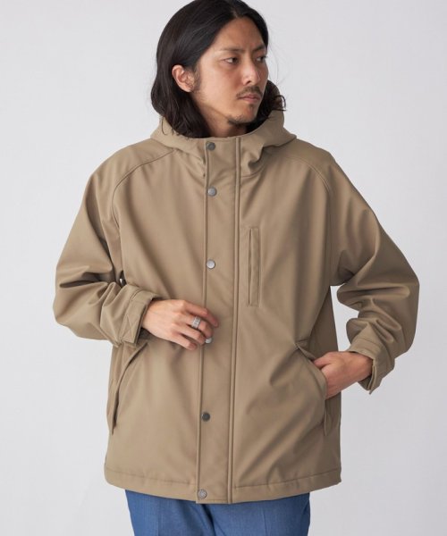 SHIPS: 〈洗濯機可能〉ストレッチ 裏フリース ポンチ マウンテンパーカー 