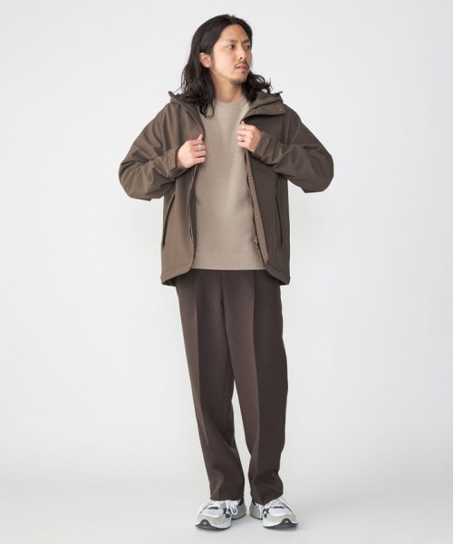 SHIPS: 〈洗濯機可能〉ストレッチ 裏フリース ポンチ マウンテンパーカー 