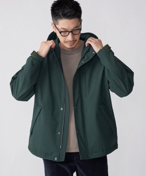 SHIPS: 〈洗濯機可能〉ストレッチ 裏フリース ポンチ マウンテンパーカー 