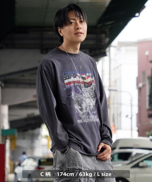 1111clothing(ワンフォークロージング)/◆ストーンウォッシュ ハードグラフィック ロンT◆オーバーサイズ 長袖Tシャツ メンズ ロンT レディース トップス 長袖 Tシャツ ビッグシルエット ビッグT/img17