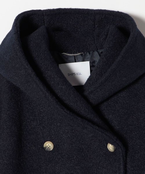 SHIPS any: ナッピング フード ショート コート 