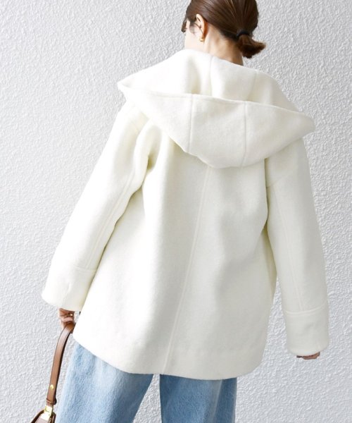 SHIPS any: ナッピング フード ショート コート 