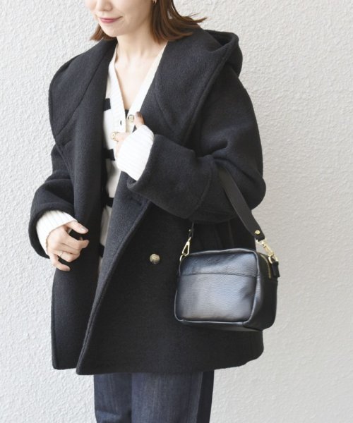 SHIPS any: ナッピング フード ショート コート 