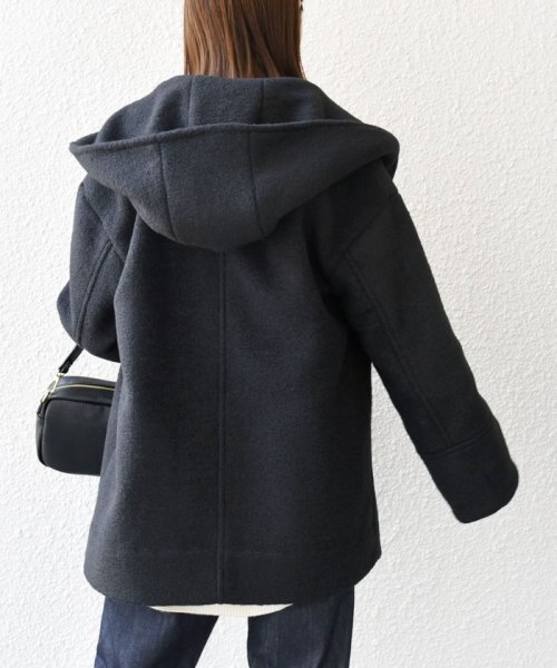 SHIPS any: ナッピング フード ショート コート 