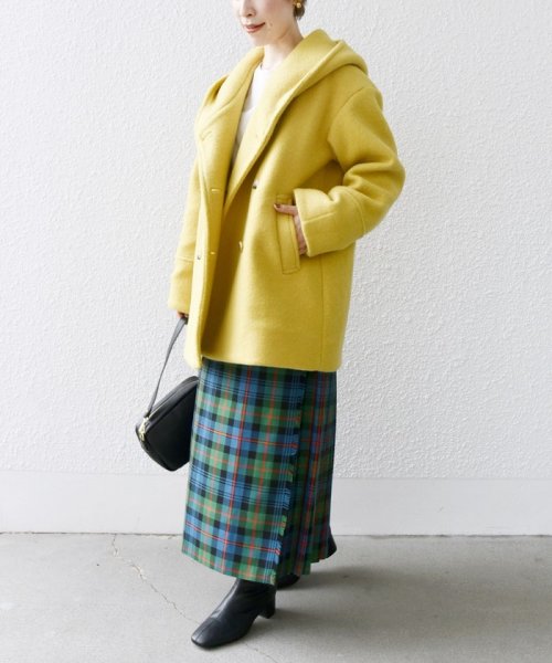 SHIPS any: ナッピング フード ショート コート 