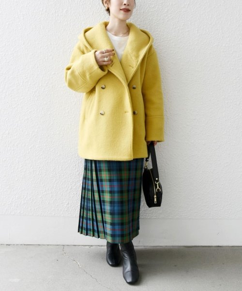 SHIPS any: ナッピング フード ショート コート 