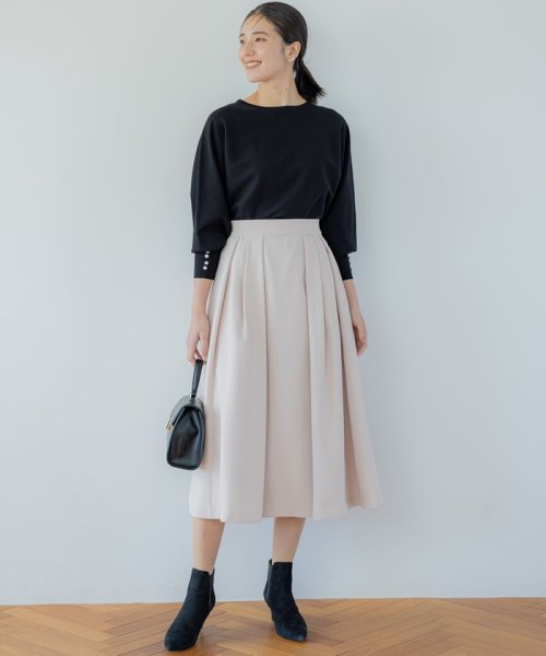 セール】【洗える・4色展開】ウーステッドライクギャバ スカート  