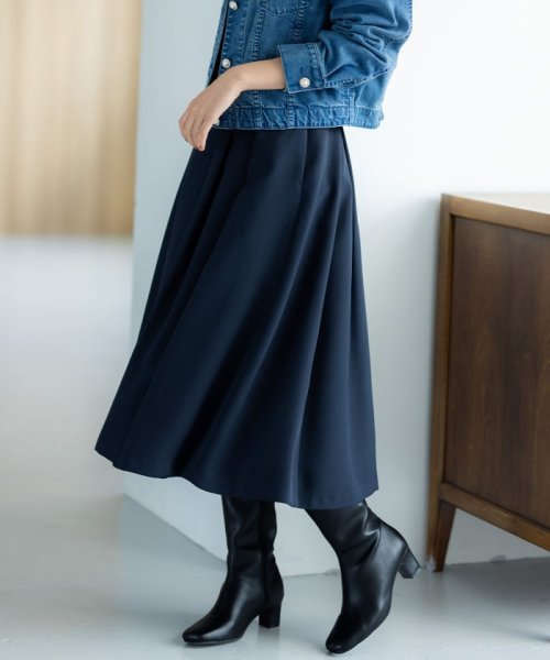 セール】【洗える・4色展開】ウーステッドライクギャバ スカート  
