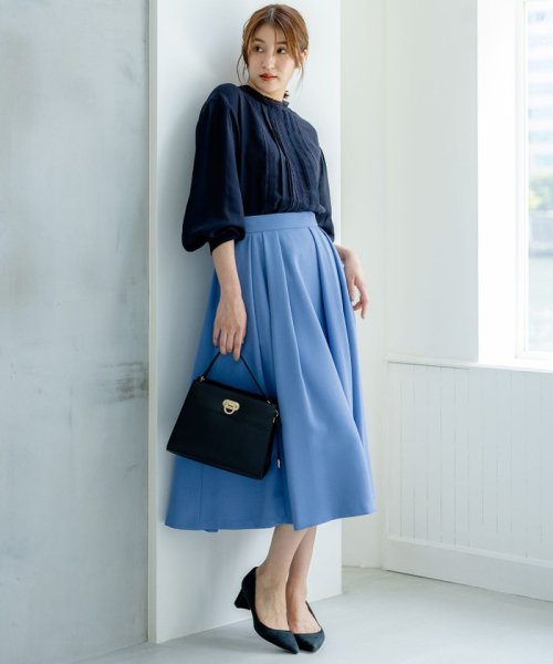 セール】【洗える・4色展開】ウーステッドライクギャバ スカート  