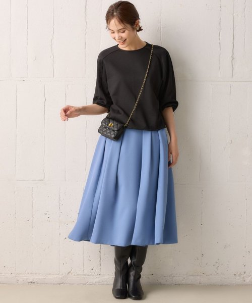 セール】【洗える・4色展開】ウーステッドライクギャバ スカート  