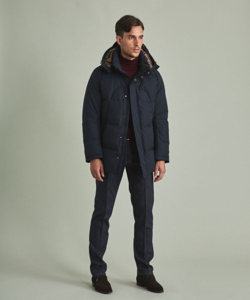 【仕事で着用可】MINOTECH?メランジラミネート?ダウンコート 仕事で着用可