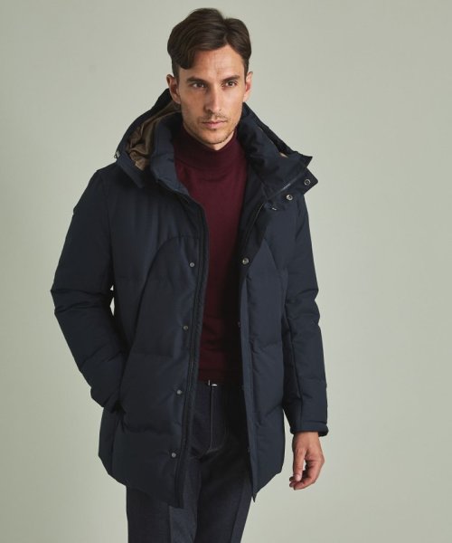 【仕事で着用可】MINOTECH?メランジラミネート?ダウンコート 仕事で着用可