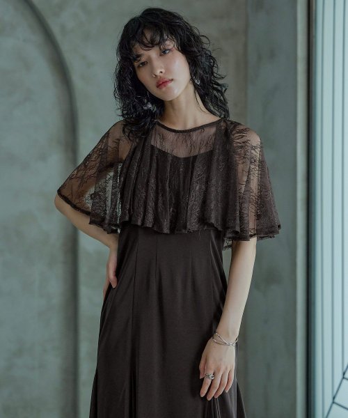 niana ニアナ 結婚式 ワンピース パーティードレス レース ケープ フレア ショート丈 キャミワンピ マーメイドスカート セット ドレス ボレロ ブラウス ニアナ ポリエステル100% 37cm