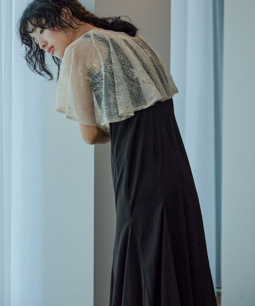 niana ニアナ 結婚式 ワンピース パーティードレス レース ケープ フレア ショート丈 キャミワンピ マーメイドスカート セット ドレス ボレロ ブラウス ニアナ ポリエステル100% 37cm