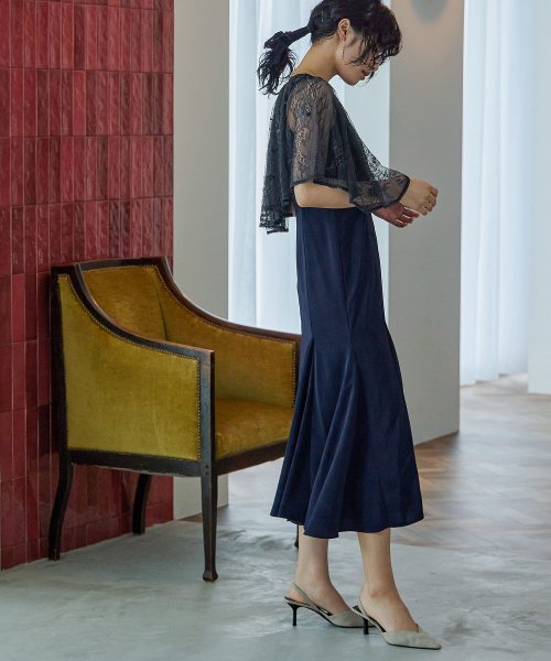 niana ニアナ 結婚式 ワンピース パーティードレス レース ケープ フレア ショート丈 キャミワンピ マーメイドスカート セット ドレス ボレロ ブラウス ニアナ ポリエステル100% 37cm