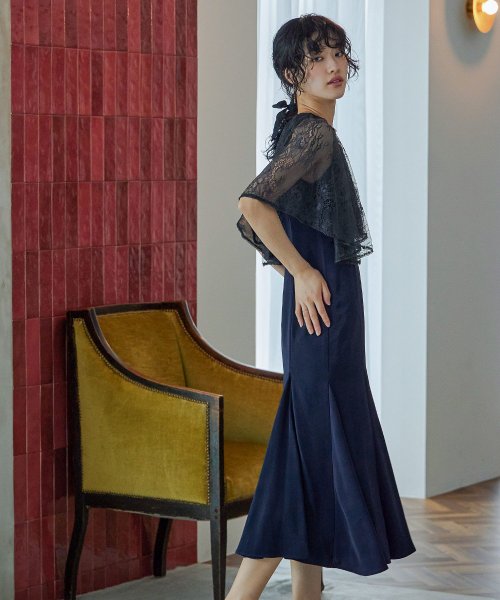 niana ニアナ 結婚式 ワンピース パーティードレス レース ケープ フレア ショート丈 キャミワンピ マーメイドスカート セット ドレス ボレロ ブラウス ニアナ ポリエステル100% 37cm