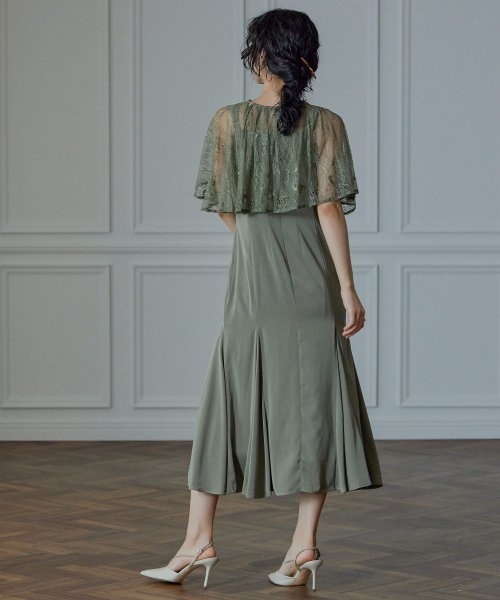 niana ニアナ 結婚式 ワンピース パーティードレス レース ケープ フレア ショート丈 キャミワンピ マーメイドスカート セット ドレス ボレロ ブラウス ニアナ ポリエステル100% 37cm