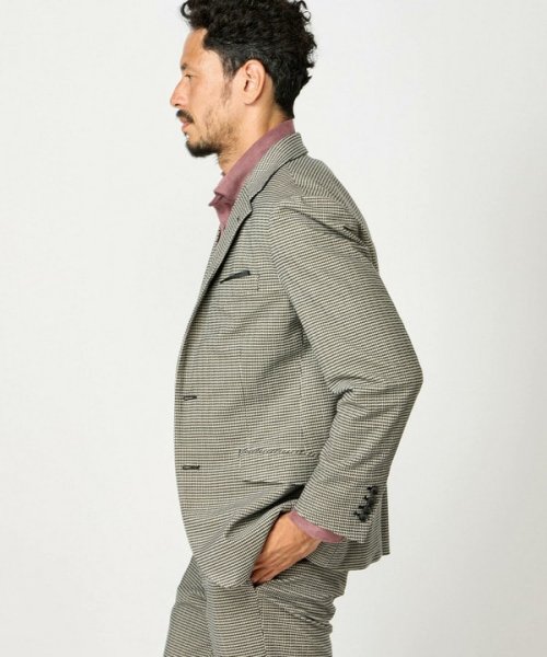 トリコットコーデュロイ千鳥格子プリントテーラードジャケット＜セットアップ対応＞ 