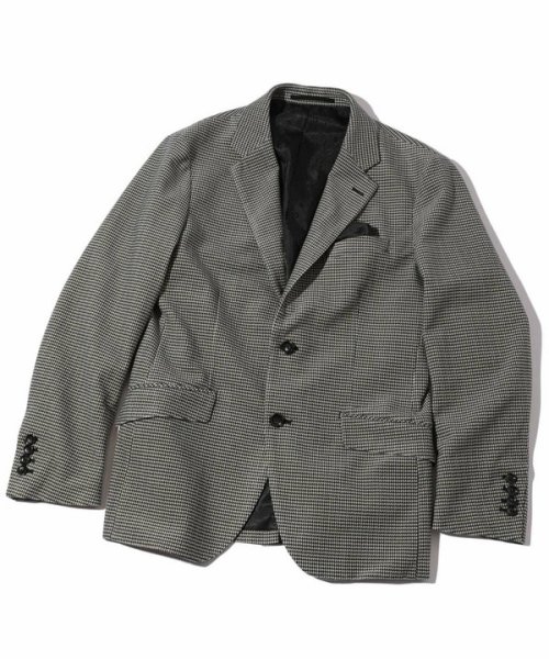 トリコットコーデュロイ千鳥格子プリントテーラードジャケット＜セットアップ対応＞ 