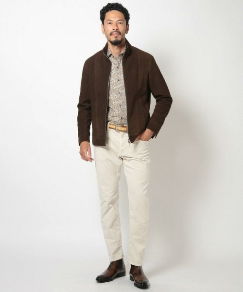 ラムスエードスタンドカラーブルゾン エクセラ