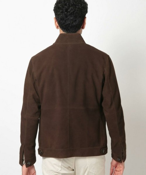 ラムスエードスタンドカラーブルゾン エクセラ