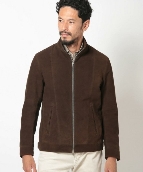 ラムスエードスタンドカラーブルゾン エクセラ