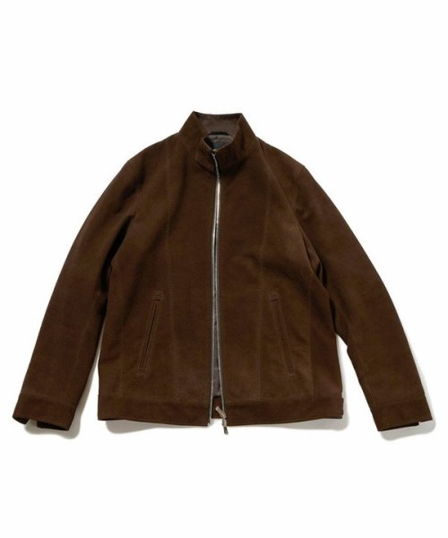 ラムスエードスタンドカラーブルゾン エクセラ
