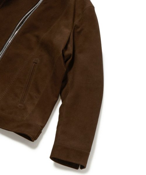 ラムスエードスタンドカラーブルゾン エクセラ
