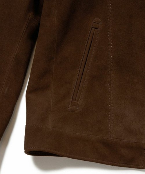 ラムスエードスタンドカラーブルゾン エクセラ