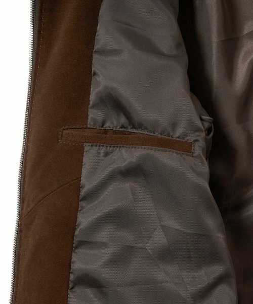 ラムスエードスタンドカラーブルゾン エクセラ