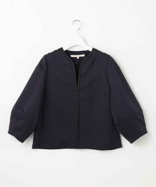 【洗える】グログランノーカラー ジャケット 