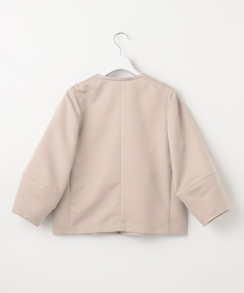 【洗える】グログランノーカラー ジャケット 